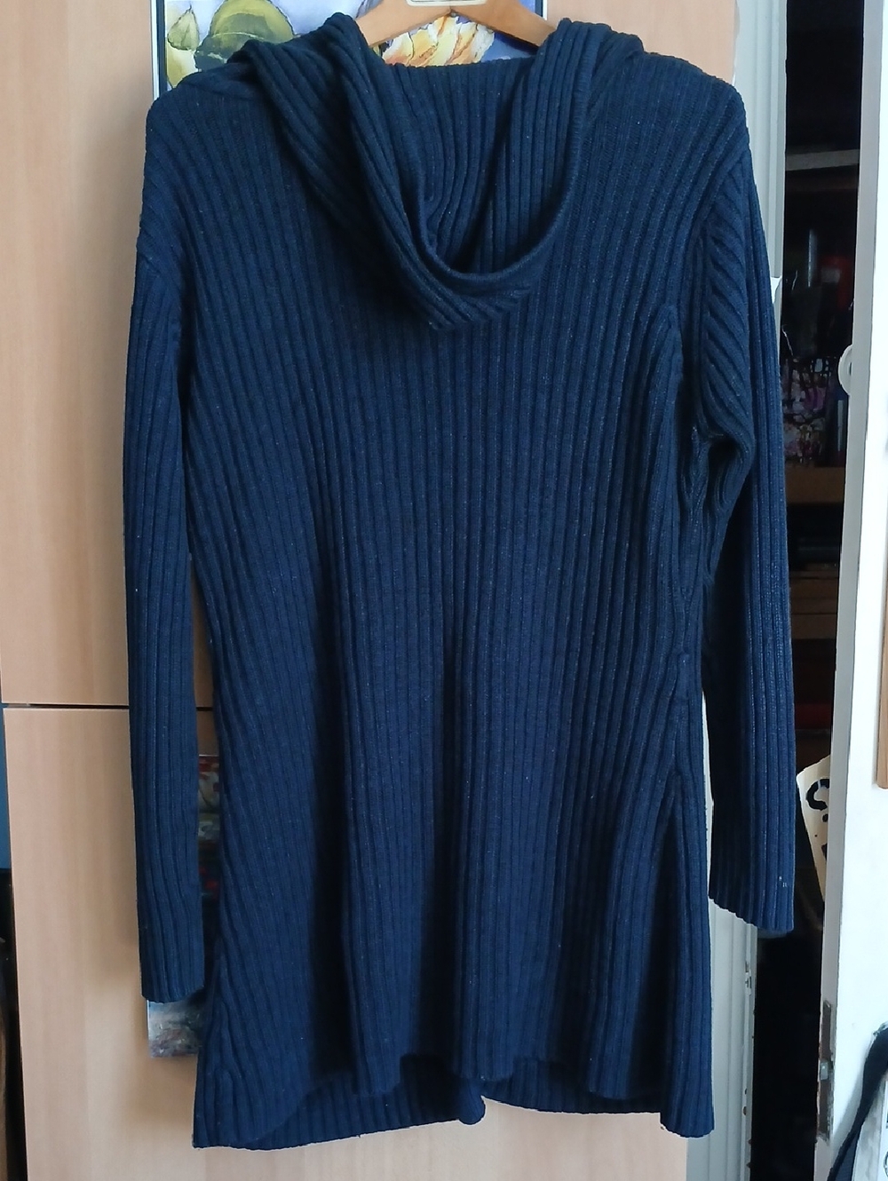 Black Ribbed Cardigan - Picture 2 of 6